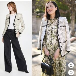 Veronica Beard Albia tweed jacket size 6 black and white new with tag